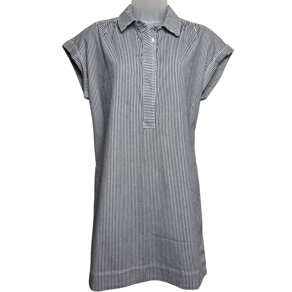 Vineyard Vines Blue White Striped Button Margo Poplin Shirt Mini Dress Womens S